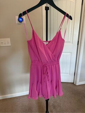 Francesca's Collections Hot Pink Spaghetti Strap Romper